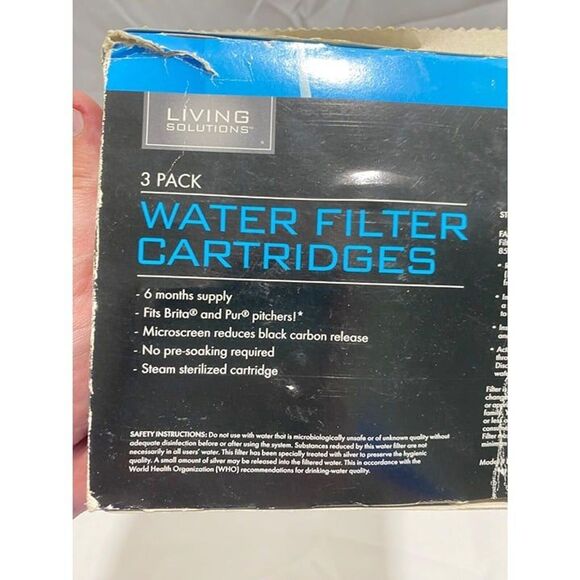 Living Solutions Replacement Water Filters Brita and Pur Pitchers Open 2 Pack - Picture 4 of 10